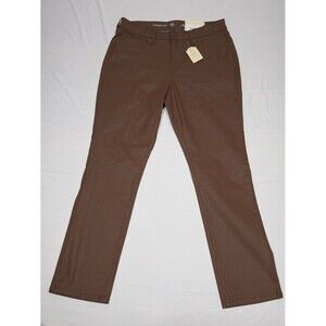St. John's Bay Kona Brown Pants Mid Rise Easy Fit Through Hip&Thigh Straight Leg